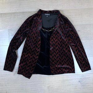 ❤️ Womens M Elemenz Glitter Cardigan Necklace Blouse Set